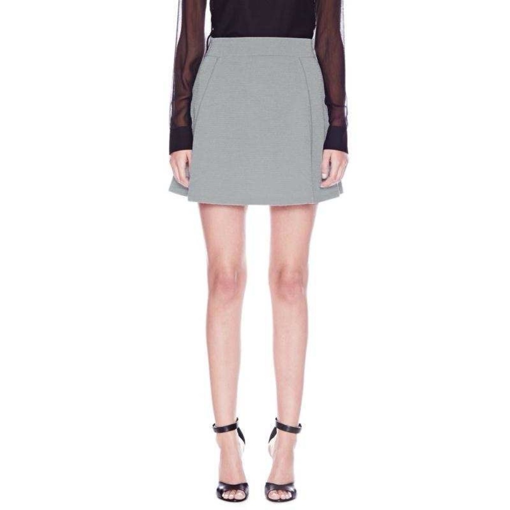 NWT Theory Empire Wool Merino High Rise A-Line Mini Skirt Gray XS/P